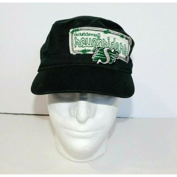 Vintage CFL Saskatchewan Roughriders Old Time Football Black Cap hat - Picture 8 of 9